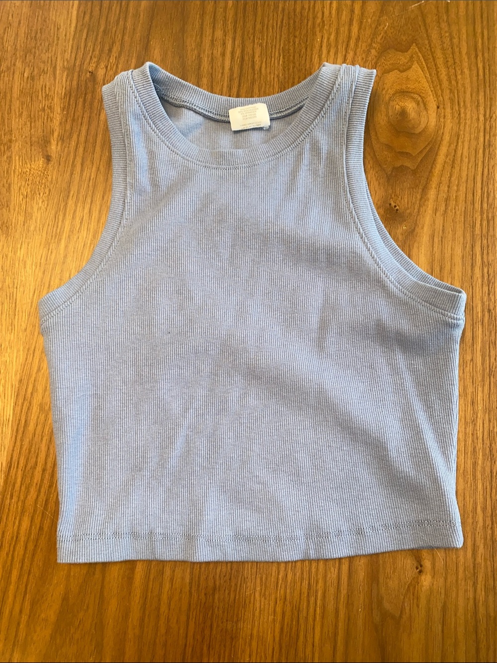 Light Blue Ribbed Tank Top - Picture 1 of 3